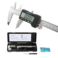 Digital Caliper 0-8" Measuring Tool with Metal Ruler, Micrometer Caliper with Auto-Off Feature, Interchangeable Between inches and millimeters for DIY/Household and 3D Printing, Black