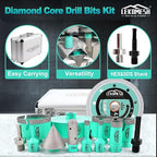 Tile Hole Saw Kit for Porcelain Tile-(6/8/10/25/35/50/75/125mm+Finger Bit+Chamfer Bit+Adapter+Tile Blade) Diamond Tile Drill Bits Precision Cutting for Ceramic Marble Granite,5/8"-11 Thread