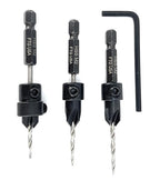 FTG USA Countersink Drill Bit Set for Wood with Tapered Drill Bit 3 Pc #4 (7/64")