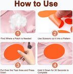 45PCS Nylon Repair Patch Self-Adhesive Pre-Cut Fabric Patch Down Jacket Repair Patches for Puffer Jackets Tenacious Tape Polyester Waterproof Lightweight Tent Repair Patch for Clothes Bag(Orange)