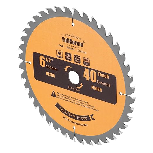 6-1/2 inch Circular Saw Blade 40T Combo Pack with 5/8" Arbor，Ultra Fine Finish for Wood Cutting, Thin-Kerf