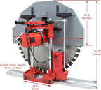 6880W Electric Concrete Wall Cutter 16" Cut Depth Reinforced Concrete Saw with Guide Rail Wet/Dry Cutting for Brick Stone & Masonry 300RPM 220V (Including a 39.4" Diamond Saw Blade)