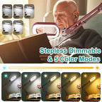 10X Rectangle Magnifying Glass with Light, 5 Color Modes Stepless Dimmable Magnifier with Stand, LED Lighted Clamp Desk Lamp with Swing Arm, Hands Free for Reading Painting Close Work - Red