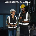 TICONN Reflective Safety Vest High Visibility Class II Mesh Vest for Women & Men Meets ANSI Standards