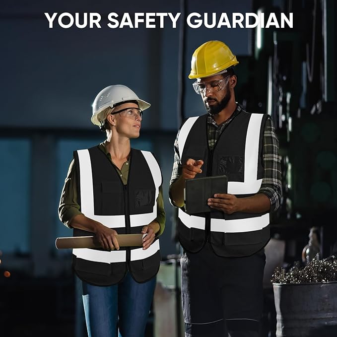 TICONN Reflective Safety Vest High Visibility Class II Mesh Vest for Women & Men Meets ANSI Standards