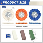 8 Airway Buffing Wheel Kit Polishing Wheel and Polishing Compound for Angle Grinder 8" in Diameter 5/8" in Arbor Hole Aluminum Metal Buffing Wheels Kit 6 Pcs