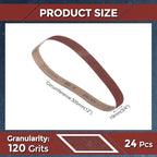 24 Pcs Sanding Belts 3/4 x 12 Inch 120 Grit Aluminum Oxide Abrasive Sandpaper for Belt Sander Metal Grinding Wood Working Weld Rust Removal