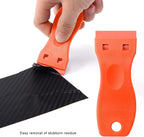 FOSHIO 2PCS Orange Plastic Razor Blade Scraper Tool and 100PCS Orange Plastic Blades for Gasket Remover, Sticker Remover, Labels Decal and Adhesive Remover for Windows and Glass