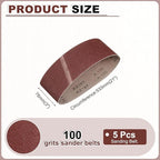 HARFINGTON 3 x 21 Inch Sanding Belts, 10 Pcs 100 Grits Aluminum Oxide Abrasive Belt Sander File Belt for Woodworking, Metal Polishing, Knife Sharpener