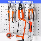 Moxweyeni 100 Pcs Pegboard Hooks Peg Board Organizer Accessories Holders Hanging Stainless Steel Display Wall Hooks for 1/8 and 1/4 Pegboard Wall for Garage Storage Tools(6 Inch)