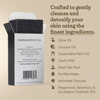 Southern Natural Activated Charcoal Soap Bar (3 Pack) Face and Body Soap For Sensitive Skin With Dead Sea Mud, Goat Milk & Peppermint Essential Oil