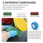SCOTTCHEN 6inch Buffing Polishing Wheels 1/2" Arbor Hole,Soft/Fine/Medium for Bench Grinder-3PCS,with Buffing Polishing Cutting Compounds 7.4 Oz.Kit,with 2 Pack Non-Woven Bandage