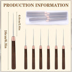 ZXIIXZ 6 Pcs Scratch Awl Tool, Awl Tool Sewing with Wooden Handle, Leather Stitching Sewing Awl Leather Scratch Awl Punch Tool for Stitching Punching Sewing DIY Leather Craft Repair