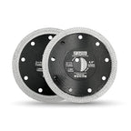 DT-DIATOOL Diamond Tile Blade 4-1/2 Inch 2pcs Diamond Turbo X Mesh Rim Segement Circular Saw Blade for Procelain Ceramic Stoneware Marble Granite Fits 5/8"-7/8" Arbor