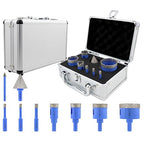Diamond Tile Hole Saw Kit - 9Pcs 1/4'' X 2, 5/16'', 4/5'', 1'', 1-3/8'', 2'' Drill Bits Set, 1/4'' Carbide Drill Bit, 1-3/8'' Beveling Chamfer Bit for Porcelain Tile Ceramic Granite Marble