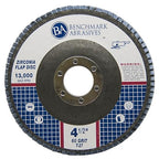 Benchmark Abrasives 4.5" Premium Zirconia Type 27 Flap Discs Grinding Wheels for Sanding Stock Rust Removal Finishing Grinding Deburring Stainless Steel, 7/8" Arbor (10 Pack) - 60 Grit
