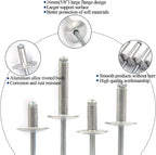60pcs Large Flange Blind Rivets, Aluminum,Flange Diameter 5/8" (16 mm),Pop Rivets Assortment Kit Blind Rivet,3/16" x 1/2" Inch,Grip Range(4.8-8mm)