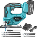 JigSaw Compatible With Makita 18V Battery, Brushless Cordless jigsaw tool with Variable Speed LED Light, ±45° Bevel Cuts 3-Position Orbital Action for Cutting (With 5Ah Battery & Charger Station Kit)