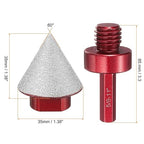 HARFINGTON Diamond Beveling Chamfer Bits 35mm Dia 5/8-11 Thread Cone Grinder Bit with Adapter, Countersink Drill Bit to Enlarge Holes for Porcelain Tile, Marble, Ceramic, Glass, Stones