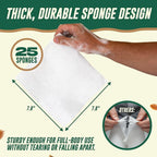 Disposable No Rinse Bathing Wipes – Rinse-Free Sponge Bath for Adults & Kids - Thick Body Wipes with Aloe for Camping, Hiking, Travel, Backpacking, Outdoor & Off-Grid Use – (25 Pack)