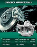 SCITOO 19B3317 Front Left Disc Brake Caliper w/Bracket Fit For Mazda For MX-5 2006-2015,For Mazda For MX-5 Miata 2006-2015, Single Piston
