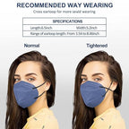 HUHETA KN95 Face Masks, 60 Packs KN95 Mask for Adults, 5-Layer Safety Mask Filter Efficiency≥95%, Morandi Multi Color