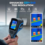 TOPDON TC004 Thermal Imaging Camera, 320 x 240 TISR Resolution, 256 x 192 IR High Resolution, 12-Hour Battery Life Handheld Infrared Camera with PC Analysis and Video Recording Supported, 32GB SD Card