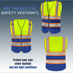 BeautyWill Custom Logo 10/20 Pack Safety Vest Class2 High Visibility Vest with Pockets Breathable Construction Vest Bulk