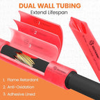 SELTERM 3/4" Red [50 Feet] Marine Grade Heat Shrink Tubing Roll, 3:1 Ratio Dual Wall Adhesive Lined Waterproof Heat Shrink Wrap Tube, for Battery Cable Lugs Wire Terminals Connectors