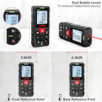 LT50 Laser Distance Meter – 50m (165ft) Range, High Accuracy, Multiple Measurement Modes, Built-in Level Bubble, and Mute Function Handle Laser Distance Measurement Tool