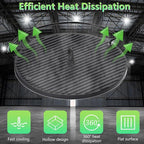 loyal LED High Bay Shop Lights: UFO Dimmable Commercial Lighting 6000K - for Warehouse Garage Workshop Gym, No Plug (500W, 8 Piece)