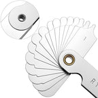 QWORK 4 Pack Radius Gauge Set, Precision Stainless Steel Measurement Tool for Convex & Concave Surfaces, R0.3-1.5mm/ R1-6.5mm/ R7-14.5mm/ R15-25mm