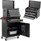 Rovibek Rolling Tool Chest, 5-Drawer Rolling Tool Box with Wheels,Detachable Top Box, Metal Tools Box for Garage Workshop Warehouse, Heavy-Duty Tool Storage Cabinet, Black