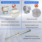 Butt Joint Band Clamps,Exhaust Muffler Clamp Exhaust Pipe Clamps Sleeve Stainless Steel (4, 1.5'')
