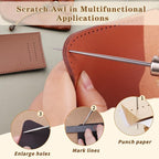 ZXIIXZ 3 Pack Leather Scratch Awl Tool, Awl Tool Sewing with Gourd Shape Wooden Handle for Stitching Punching Sewing, Scratch Awl Tool Supplies for DIY Leather Sewing Punching Craft Repair