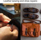 HARFINGTON Canvas Leather Sewing Awl Copper Handle for Shoe Repairing, DIY Handmade