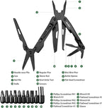NexTool Multitool, 11 in 1 Multi Tool with Needle Nose Pliers, Scissors and Screwdriver Bits, Stainless Steel Multi Tool Pocket Knife with Safety Locking for Camping,Fishing,Hiking, Mens Gifts Unique