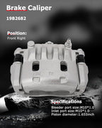 cciyu Front Right Brake Caliper Assembly w/Bracket 19B2682 For Saab For 9-2X 2005-2006,For Subaru For Impreza 2002-2016,For Subaru For Legacy 2003-2004