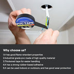 10 Pack Black Electrical Tape，0.70 in x 72ft，Waterproof High Temperature Electric Tape Weatherproof Home Outdoor Multipurpose Insulating Wire Wrapping