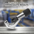 Flexzion Tube Cutter, Heavy Duty Tubing Pipe Cutter, 1/8 to 1-1/8 inch Cutting Diameter w/Reamer, Ideal for Cutting Copper, Aluminum, Brass, Steel, Plastic and More