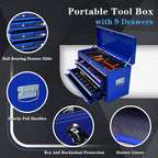 Rolling Tool Chest,13-drawer Tool Box Organizer with Wheels,Large Tool Storage Cabinet with Sliding Drawers,High Capacity Tool Chest with Locking System (Blue)