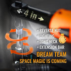 3/8" Extended Electric Ratchet Wrench Set, 45ft-lbs 600 RPM Cordless Long Neck Power Ratchet Wrench Kit with 2pcs Batteries, LED Light, 9 Sockets, Toolbox, Variable Speed, For Housework, Car Repair