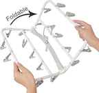 Clothes Drying Racks Foldable Clip Hangers Drip Hanger Plastic with 20 Drying Clips (Light Grey-Rectangle)