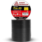 Avery Dennison Electrical Tape ¾ in x 99 ft, 6 Rolls Professional Grade PVC Electric Tape, UL/CSA Listed Insulating Vinyl Tape for Electrical, Repairs, Automotive and Equipment, Pro-43, Black