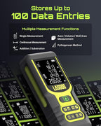 Laser Measure, LASGOO 60m/197ft Laser Measurement Tool, Laser Distance Meter with Ft/in/M Multiple Units, LCD Backlit Display, Pythagorean Mode, Area and Volume, Battery Included