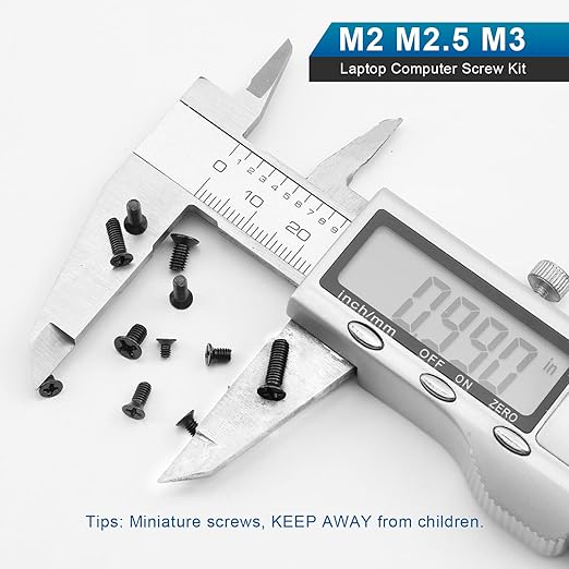 NINDEJIN Laptop Computer Screw Kit, M2 M2.5 M3 Countersunk Flat Head Phillips Mini Screws Set, Replacement Part Electronic Repair Accessories