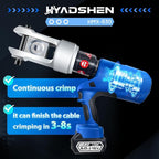 Electric Hydraulic Cable Lug Crimper Pliers Rechargeable Crimping Tool 20 Ton Electrical Terminal Cable Wire Fiber Crimper Kit with 7 Dies (HMX-630)