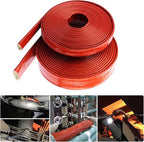 Insulation Heat Shielded Fire Thermo Armor Fire Sleeve Silicone Coated Fiberglass Heat Protection for Automotive Hose Lines & Electrical Wiring-（Red 1/2" ID x5FT）