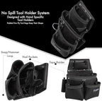 Heavy Duty 19 Pocket Leather Tool Belt Suspender Multipurpose Pockets Work Organizer Pouch Framing Fat Lip Tool Holder for Carpenter, Construction, Handyman, and Electrician Tool Belt Set