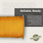 The Paracord Store | Type III 550 Paracord - 250 FT Spool, Goldenrod | Heavy Duty 7 Strand Tactical Paracord - USA Made Nylon Outdoor Parachute Cord for Camping, Fishing & More - Survival Cord